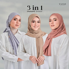 TOVE SCARF Violet Instant Bawal Tudung Sarung