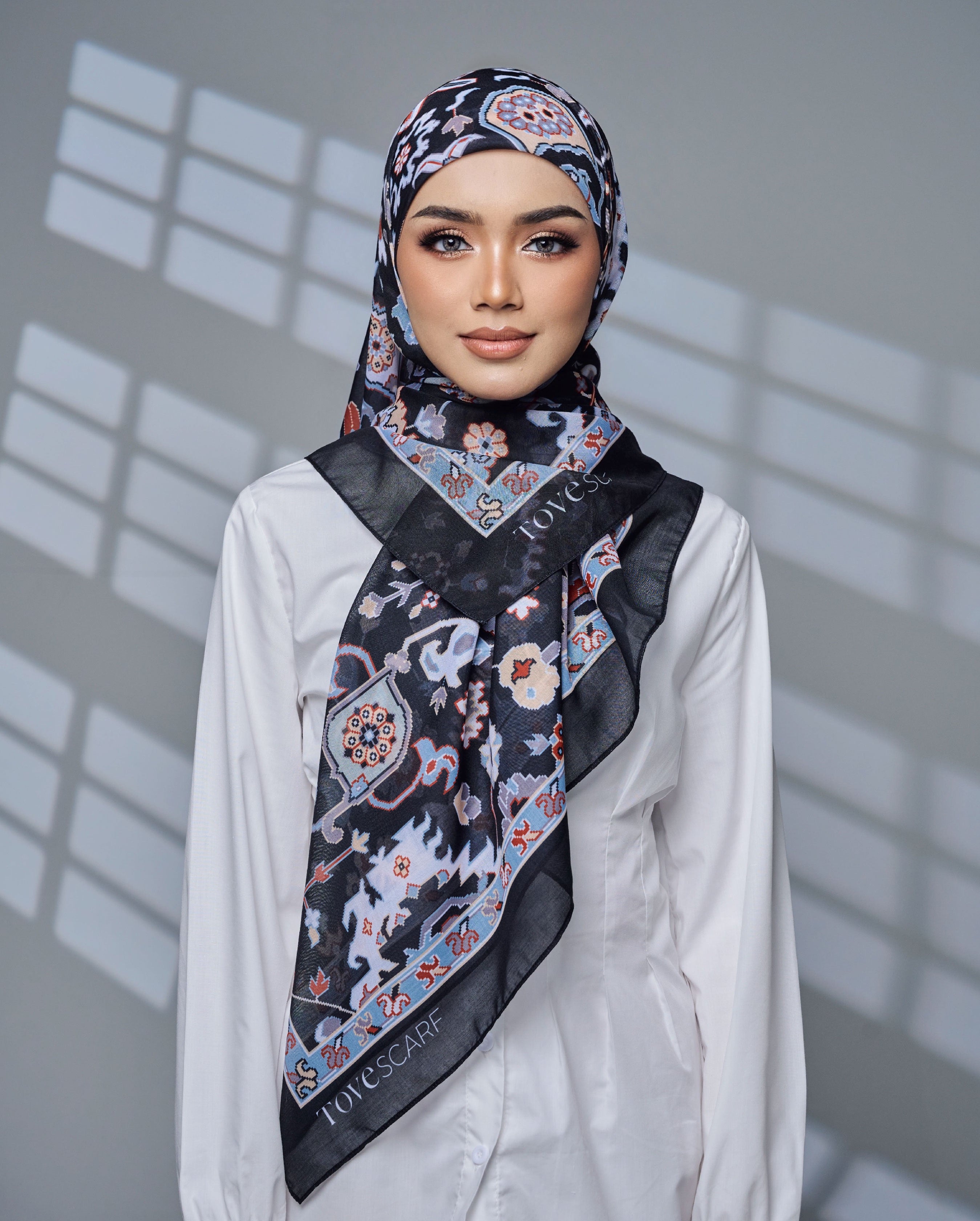 (TOVE SCARF) TUDUNG BAWAL PRINTED PREMIUM COTTON VOILE IRONLESS Hijab Square