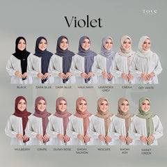 TOVE SCARF Violet Instant Bawal Tudung Sarung